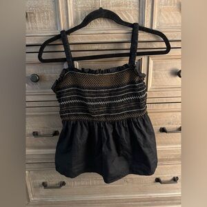 Old Navy Smocked Embroidered Peplum Tank Top